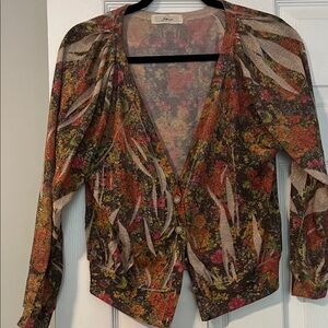 Colorful Floral Button-Up Cardigan